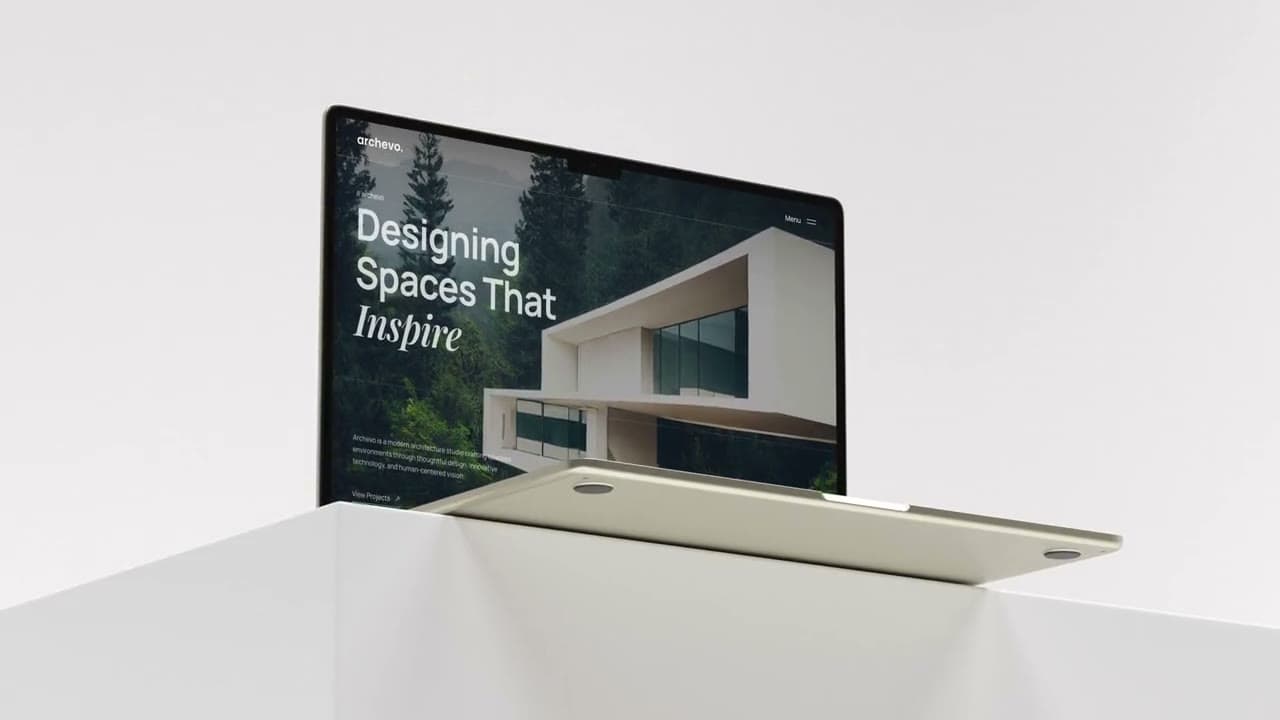 Archevo UI/UX design, animated mockup