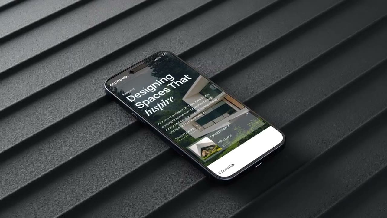 Archevo UI/UX design, animated mockup