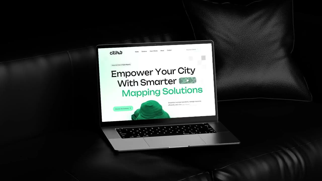 City Hub UI/UX design, animated mockup