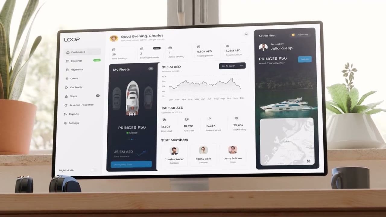 Loop UI/UX design, animated mockup